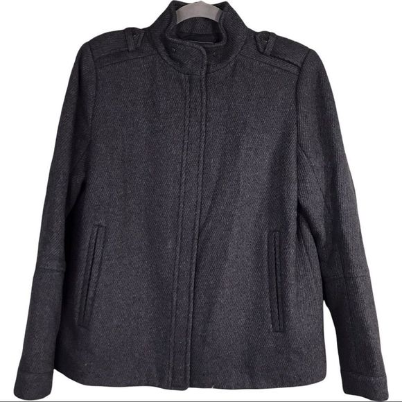 Vince Jackets & Blazers - Vince gray wool twill back pleat zip up jacket